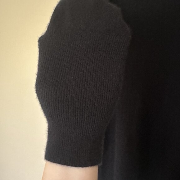 SOLD Garnet Hill 100% Cashmere Sweater Black Women M Oversized Boxy Boat Neck Lu - Picture 5 of 7